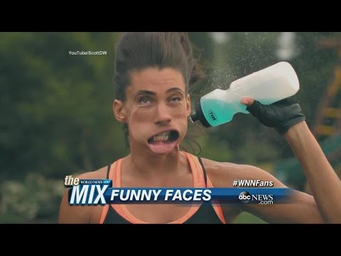 extreme slowmotion video shows funny faces