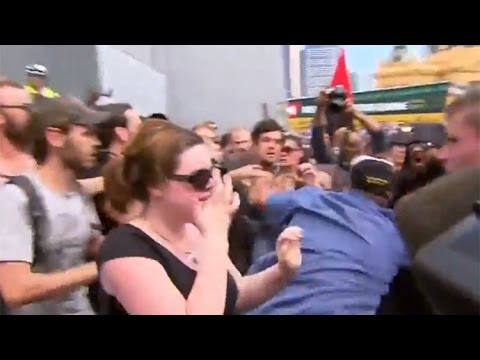 hundreds rally across australia rallies turn violent