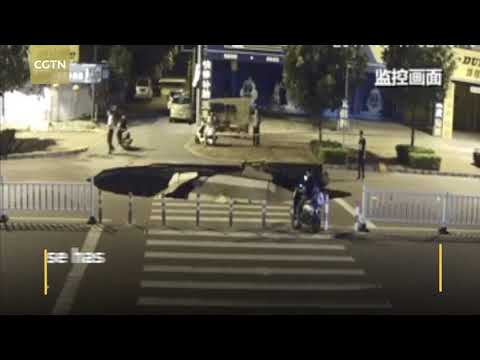 a sinkhole in beihai swallowed a motorcyclist