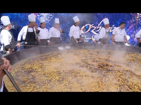 worlds largest pilaf made in uzbekistan