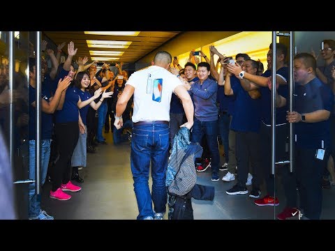 beijingers wait in line for iphone x release