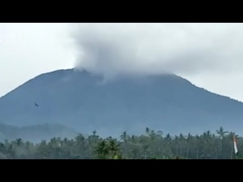 small eruption at indonesia volcano