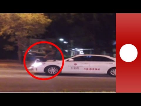 man throws himself at moving traffic australia