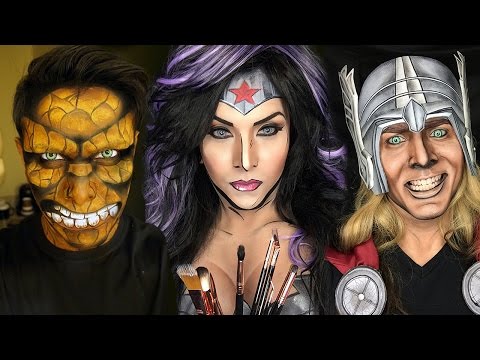 makeup artist transforms into comic book characters